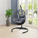 Dakota Fields Modern Minimalist Floor-Standing Swing Chair w/ Removable Cushions & Metal Base, For Indoor & Outdoor Use Wicker/Rattan | Wayfair