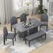 Latitude Run® Merredith 6-Piece Modern Style Dining Set Wood/Upholstered in Gray | 29.7 H x 60 W x 36.1 D in | Wayfair