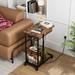 17 Stories C Shaped End Table w/ Charging Station in Brown | 28 H x 14 W x 24 D in | Wayfair 51A6B557CD0748FC993C5033F7DFD180