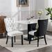House of Hampton® Dining Chairs, Kitchen Chairs, Faux Leather Dining Chair w/ W/ Solid Wood Legs Nailhead Wood/Upholstered/Velvet in Black | Wayfair