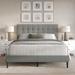 Winston Porter Kearn Tufted Low Profile Platform Bed Upholstered/Polyester in Gray | 44.32 H x 64.37 W in | Wayfair