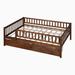 Harriet Bee Twin Size Dual-Use Daybed Wood Bed w/ Two Drawers, Natural in Gray | 28.3 H x 57 W x 79.5 D in | Wayfair