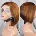 Perruque courte Bob Pixie Cut dentelle de cheveux humains 13tage Frmetals sans colle pré-plumée