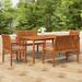 vidaXL Solid Wood Acacia Outdoor Dining Set & Cream/Gray Cushions 3/5/7 Piece - 59" x 35.4" x 29.1"