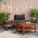 vidaXL 3 Piece Patio Lounge Set with Dark Gray Cushions Acacia Wood - 27.2" x 27.2" x 24.6"