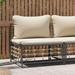 vidaXL Patio Corner Sofa with Beige Cushions Poly Rattan