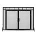 Minuteman International Sidelight Classic Fireplace Screen w/Doors, 44 Inch Long, Matte Black