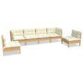 vidaXL 6 Piece Patio Lounge Set with Cushions Solid Pinewood