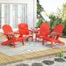 Christopher Knight Home Malibu Outdoor Acacia Wood Adirondack Chair (Set of 4) by - 35.75 W x 29.50 L x 34.25 H Red 4