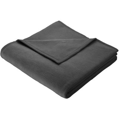 Wohndecke BIEDERLACK "Unicolour", grau (anthrazit), B:150cm L:200cm, Baumwolle, Polyacryl, Polyester, Wohndecken, in vielen Farben, Kuscheldecke Image