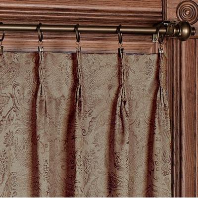 Gabrielle Wide Pinch Pleat Curtain Pair, 144 x 84, Light Chocolate