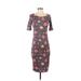 Lularoe Casual Dress - Sheath: Purple Print Dresses - Women's Size 2X-Small