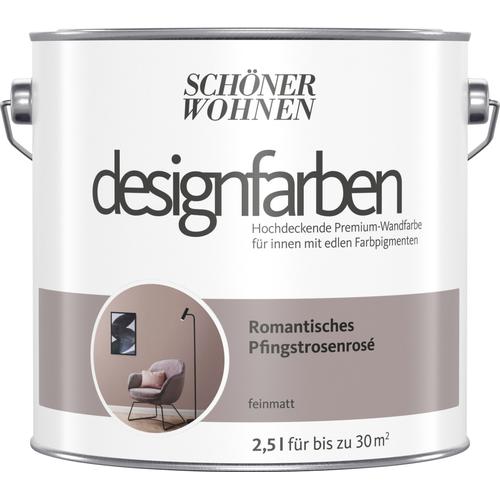 „SCHÖNER WOHNEN-FARBE Wand- und Deckenfarbe „“Designfarben Sonderedition““ Farben hochdeckende Premium-Wandfarbe mit Spritzfrei-Formel Gr. 2,5 l 2500 ml, rosa (romantisches pfingstrosenrosé) Wandfarbe bunt“