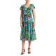 Lauren By Ralph Lauren Tanmya-Short Sleeve-Day Dress - Green/Blue Multi