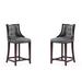 Fifth Avenue Faux Leather Counter Stool in Pebble Grey (Set of 2) - Manhattan Comfort 2-CS012-PE