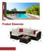 5-Piece Brown PE Rattan Wicker Sectional Beige Cushioned Sofa Sets