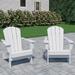 HDPE Adirondack Chair,Weather Resistant for Patio/ Backyard/Garden , Blue, Set of 2