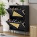 Rattan Shoe Cabinet with 2 Flip Drawers