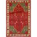 Geometric Red Abadeh Persian Vintage Area Rug Handmade Wool Carpet - 2'3"x 3'6"