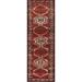 Geometric Ardebil Persian Vintage Runner Rug Handmade Red Wool Carpet - 3'9"x 13'10"