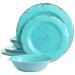 12 Piece Round Melamine Dinneware Set in Blue