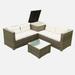 4 Piece Patio Sectional Wicker Rattan Outdoor Furniture Sofa Set