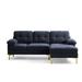 Blue Sectional - Mercer41 Hilmir 82.7" Upholstered Convertible Sectional sofa, Modern L Shaped Sectional Sofa for Small Space Chenille, | Wayfair