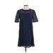 BCBGeneration Casual Dress - Shift: Blue Jacquard Dresses - Women's Size Small