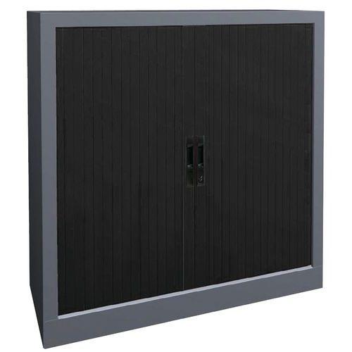 Armoire Rideaux Lame Recouverte L.100 H. 102 Cm Prune Et Alu - Acial