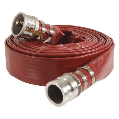 ZORO SELECT 45DU10 3" ID x 50 ft PVC Water Discharge Hose 125 PSI RD