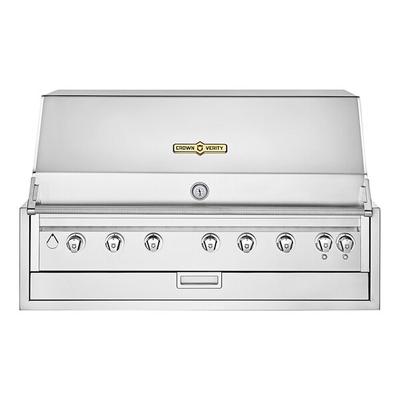 Crown Verity IBI48NG-LT Infinite Series 48" Natural Gas Built-In Grill with Roll Dome, Custom Fitted Cover, and Light Package - 109,500 BTU