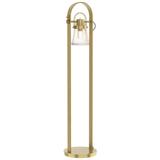 Erlenmeyer 51" High Modern Brass Floor Lamp With Clear Glass Shade