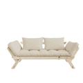 Banquette futon en pin avec coussins