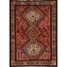 Tribal Geometric Hamedan Persian Vintage Area Rug Handmade Wool Carpet - 3'8"x 4'10"