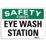 LYLE U7-1197-NP_14X10 Eye Wash Sign, 10 in H, 14 in W, Plastic, English,