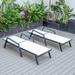 LeisureMod Marlin Patio Chaise Lounge Chair with Black Arms Set of 2