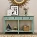 Brushed Texture Console Table with 4 Drawers & Open Bottom Shelf, Classic Rustic Solid Wood Entryway Table Side Table Sofa Table