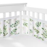 Boho Floral Leaf Boy Girl Sweet Jojo Designs+ BreathableBaby Breathable Mesh Crib Liner Anti Bumper Pad Sage Bohemian Watercolor