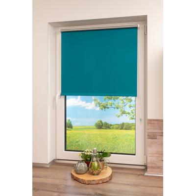 Seitenzugrollo K-HOME "Thermo Klemmfix-Rollo" Gr. 1, blau (petrol), B:35cm H:150cm, Polyester, Rollos, 1 Stück Image