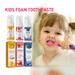 Kids Foam Toothpaste Toddler Toothpaste with Low Fluoride Foaming Toothpaste and Mouthwash Dental Care for Children Kids Age for 3 and Up(Blueberry flavor+Orange flavor+Strawberry flavor)