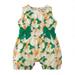 Holiday Savings Deals! Kukoosong Baby Girl Clothes Baby Bodysuits Newborn Baby Girls Clothes Bodysuit Floral Bowknot Sleeveless Short Jumpsuit Green 74