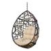 Noble House Cayuse Faux Wicker / Rattan Hanging Chair with Cushions in Brown