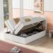 Walker Edison Upholstered Platform Bed w/ Storage Underneath Upholstered in Brown | Queen | Wayfair XD-269