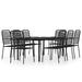 vidaXL Patio Dining Set Outdoor Dining Set Garden Table and Chair Set Black