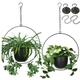 2 Pack Shineloha Boho Metal Hanging Planters with 6 Pot | Hanging Plant Hanging Pot Plant Hanger | Black | NO Plant Included