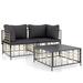 OWSOO 3 Piece Patio Set with Cushions Anthracite Poly Rattan