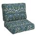 Arden Selections Modern Outdoor Deep Seating Cushion Set 24 x 24 Sapphire Aurora Blue Damask