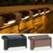 Solar Deck Lights Fence Post Lights Outdoor Solar Step Lights Waterproof LED for Outdoor Stairs Step Fence-Brown/NW