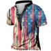 SOOMLON Men s American Flag USA T-Shirt Independence Day Print Loose Pullover Crewneck Short Sleeve Khaki XXL