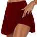 Sksloeg Workout Shorts for Women In Clothing Tennis Skirts for Women Golf Active Skirts for Sports Gym Training and Everyday Casual Wine XL